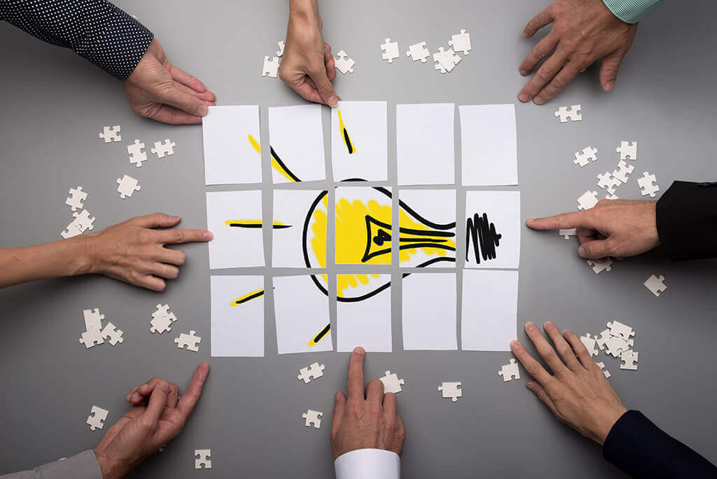 Conceptual For Brainstorming And Teamwork