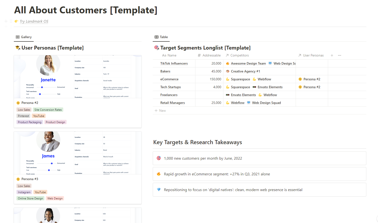 Notion Templates for Customer Segmentation